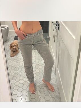 AG  Slim Straight Jeans in Light Gray